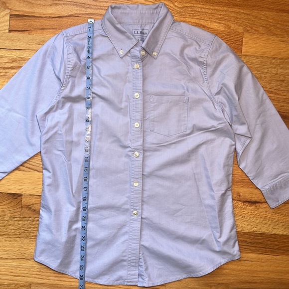 LLBean Women’s Oxford Shirt 3/4 sleeves Size S - Picture 4 of 8